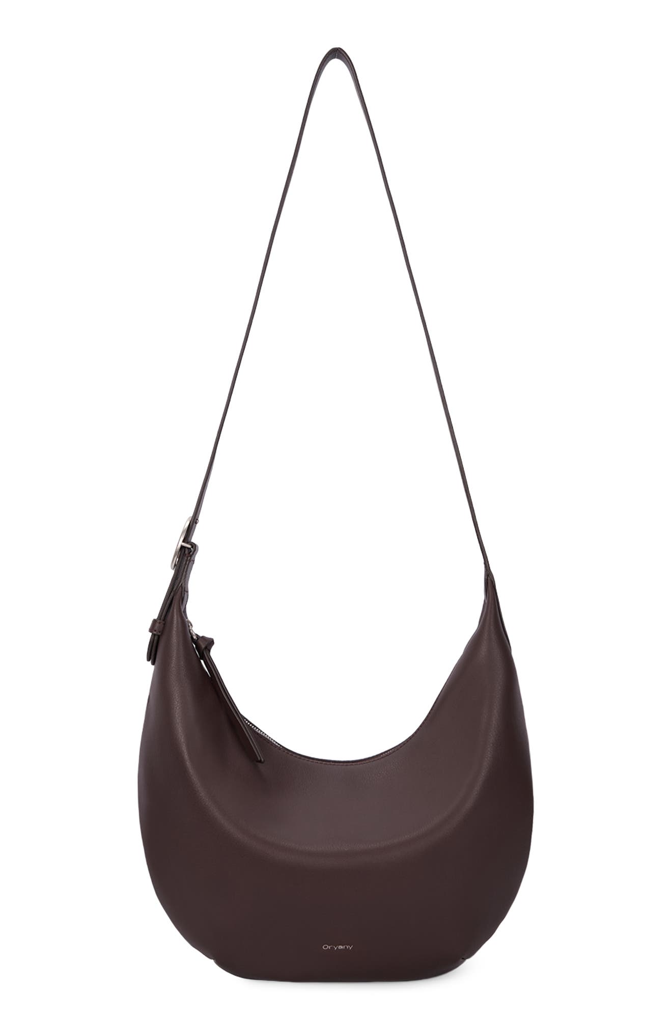 Oryany Crescent Leather Shoulder Bag, Alternate, color, Sepia