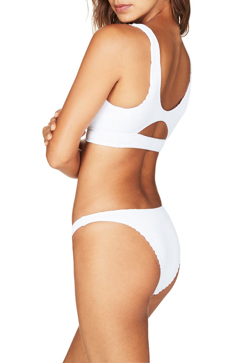BOUND by Bond-Eye The Scene High-Cut Ribbed Bikini Bottoms, Alternate, color, OPTIC WHITE