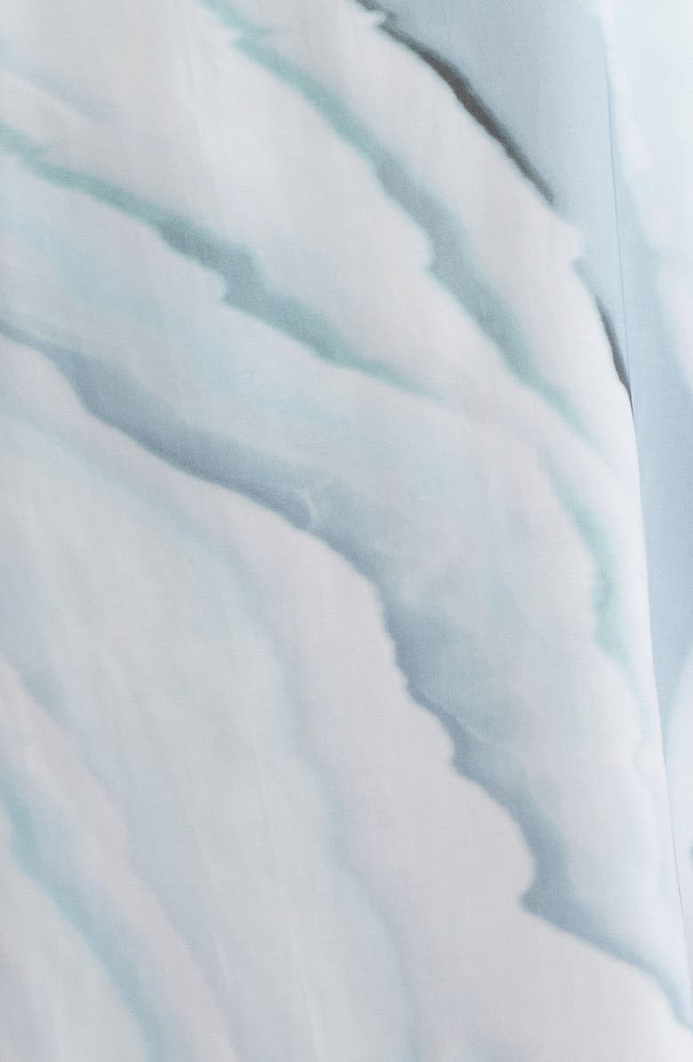 BOSS Dantea One-Shoulder Dress, Alternate, color, Pale Lagoon Ocean Tide Print