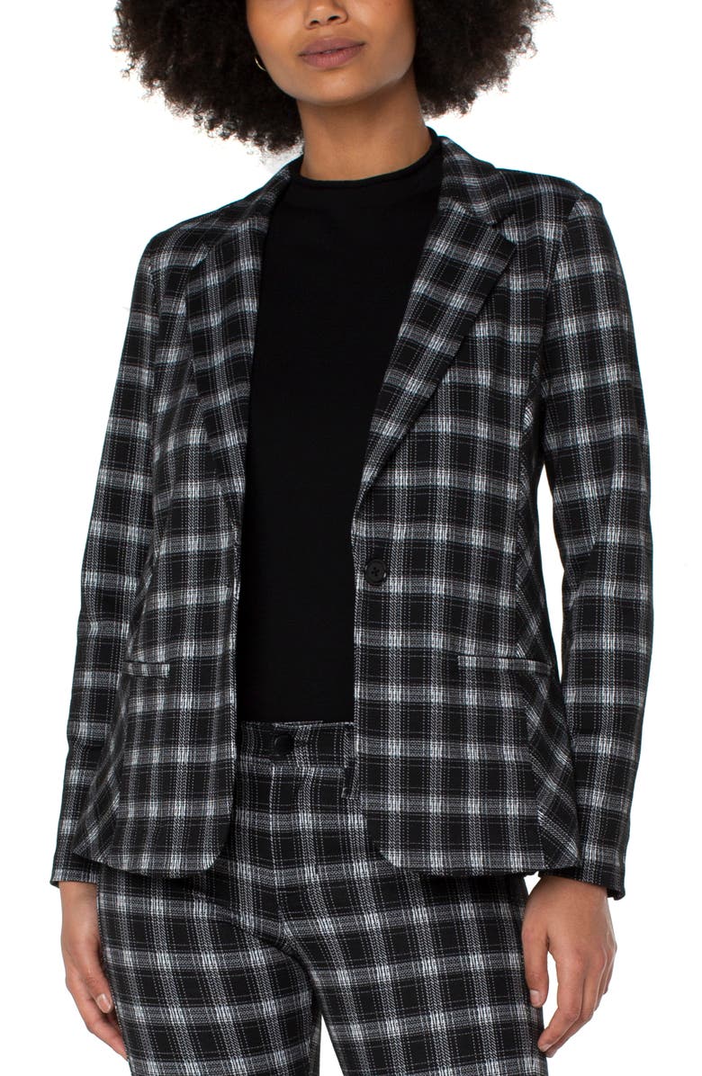 Liverpool Los Angeles Plaid Fitted Blazer, Alternate, color,