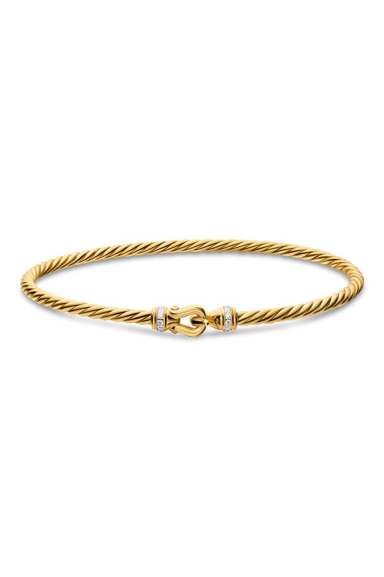 Micro Cablespira® Flex Buckle Bracelet in 18K Yellow Gold with Diamonds, 2.6mm, Alternate, color, GOLD