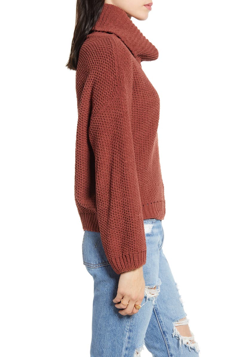 Woven Heart Chenille Turtleneck Sweater, Alternate, color, 