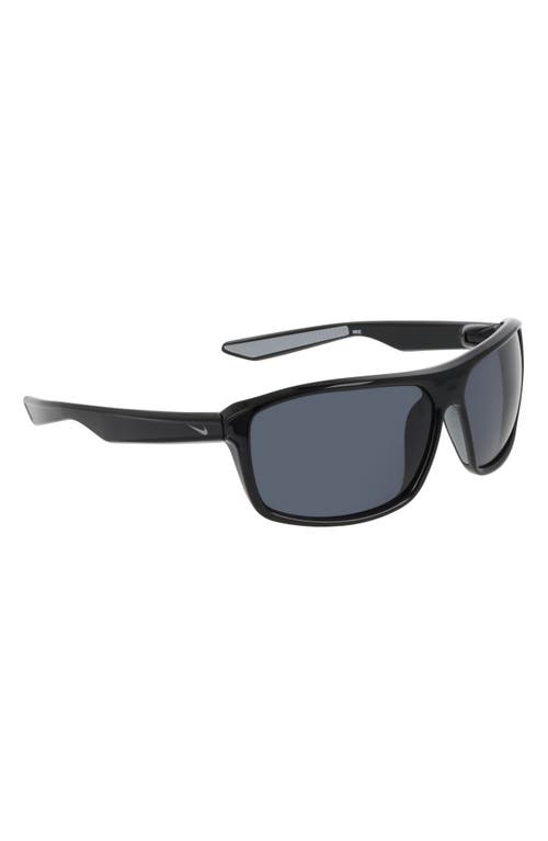 Nike Premier Stride 63mm Rectangular Sunglasses In Black