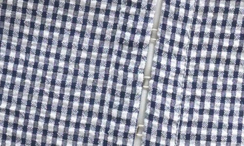 Lush Gingham Bustier Top In Navy
