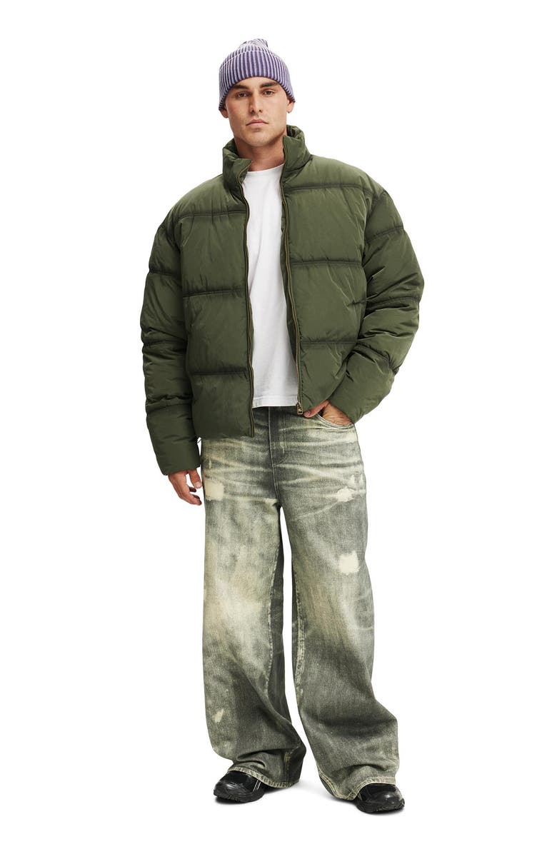 Cotton On Men's Puffer Jacket, Alternate, color, Storm Green