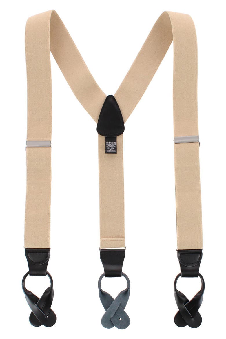 Men's Classic Elastic Suspenders, Main, color, KHAKI