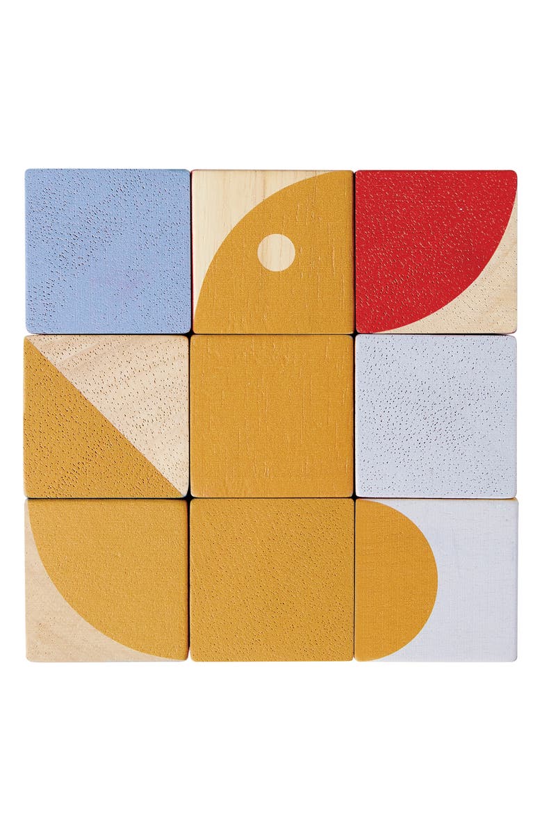 PlanToys<sup>®</sup> Geo Pattern Cube Playset, Alternate, color, Red Multi