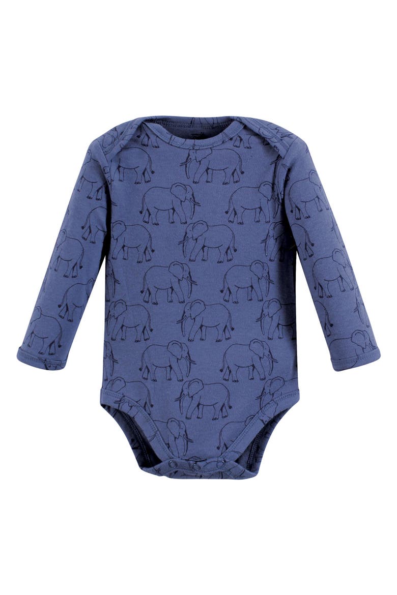 5Pk Long Sleeve Organic Bodysuits, Alternate, color, Blue Peanut