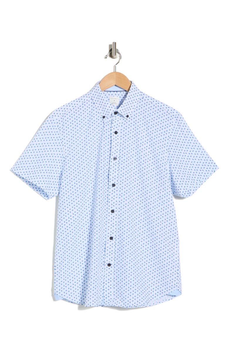 CONSTRUCT Leaf Button-Down Shirt, Alternate, color, White/ Blue