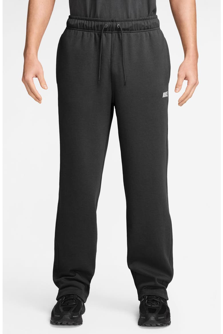 Men's Club Varsity Open Hem Sweatpants, Main, color, BLACK/ WHITE