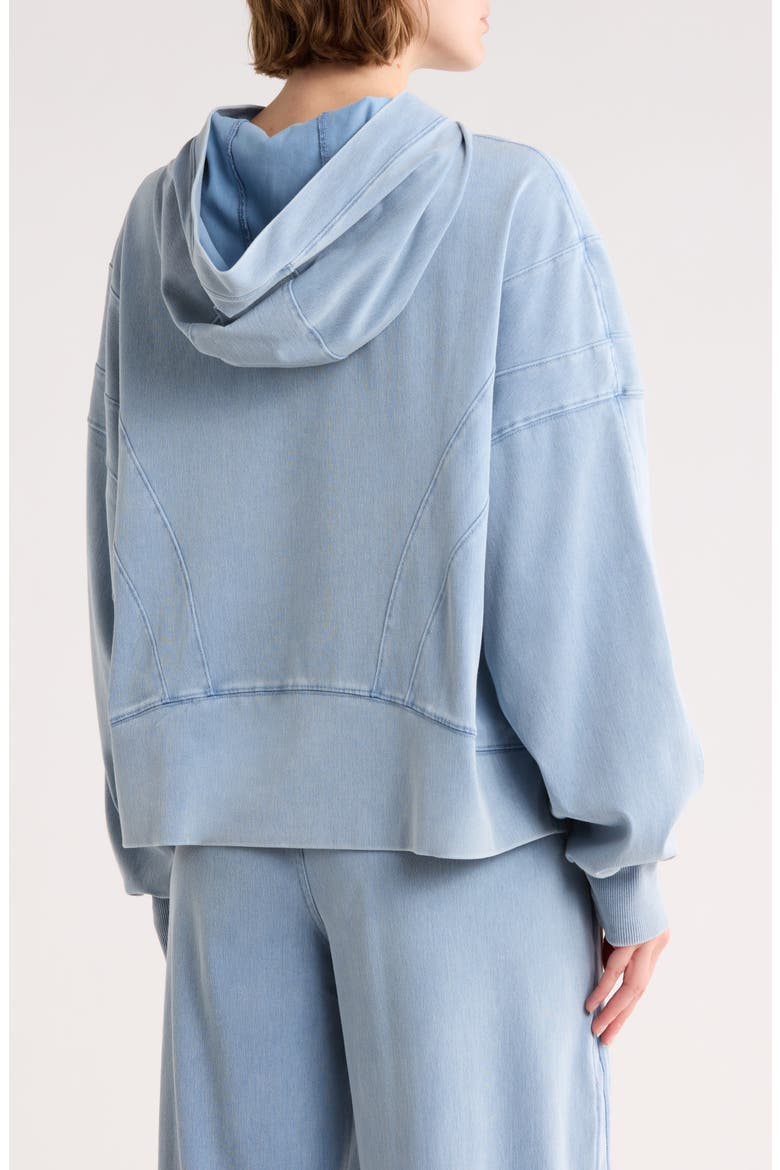 Flow Crop Hooded Sweatshirt, Alternate, color, WASHED LIGHT DENIM