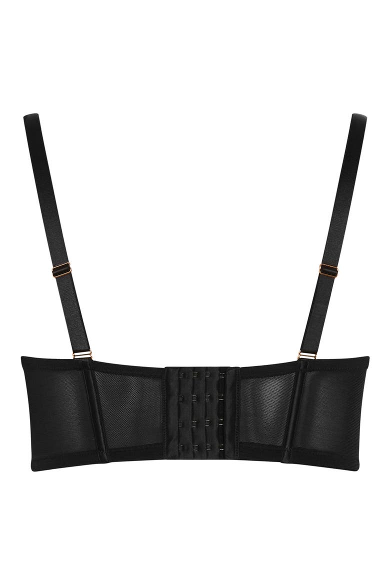 Arabella Longline Underwire Bra, Alternate, color, BLACK