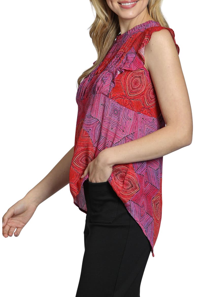 Floral Print Flutter Sleeve Top, Alternate, color, RED/ PURPLE MULTI