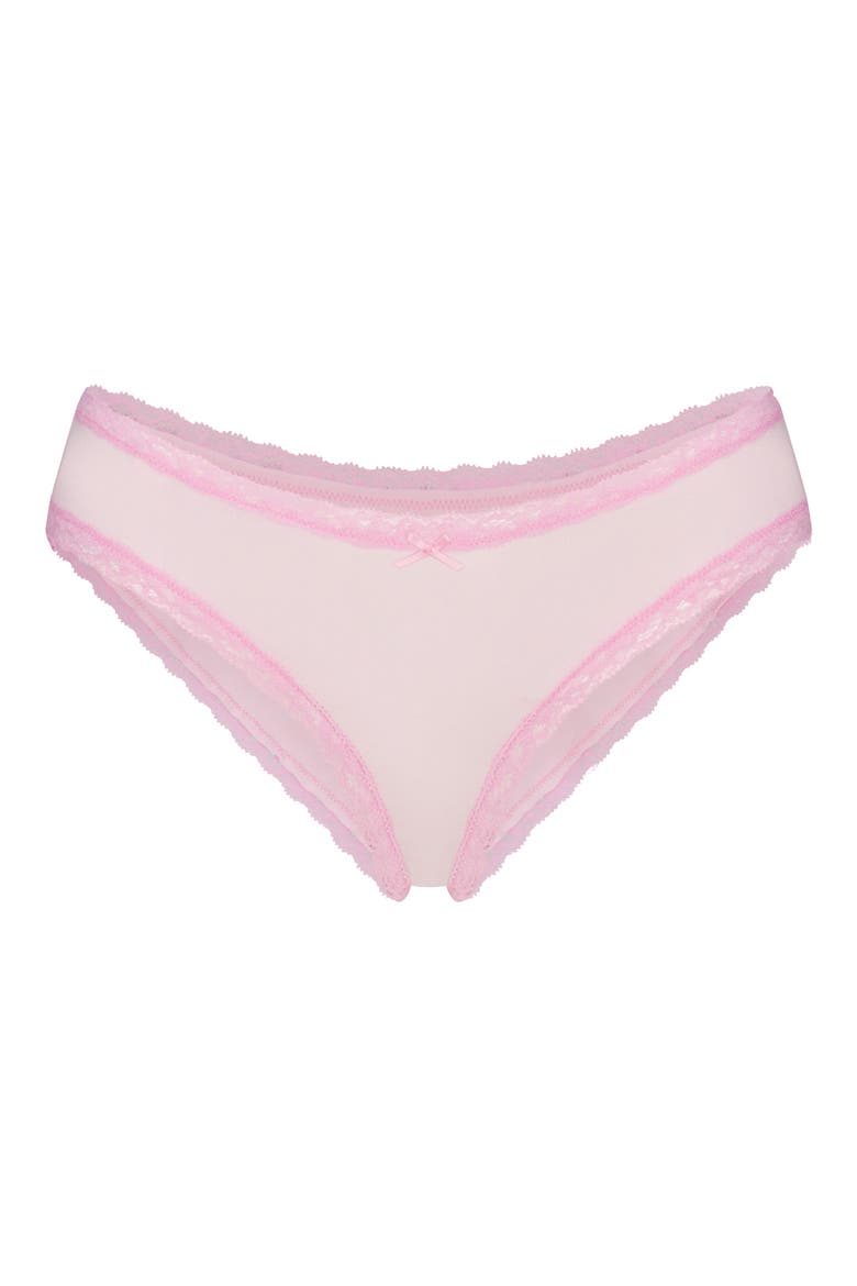 Lightweight Cotton Lace Trim Briefs, Alternate, color, CHERRY BLOSSOM TONAL
