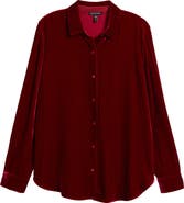 Eileen Fisher Velvet Button-Up Shirt