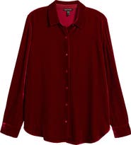 Eileen Fisher Velvet Button-Up Shirt