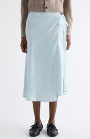 Acne Studios Igona Silk Satin Wrap Skirt