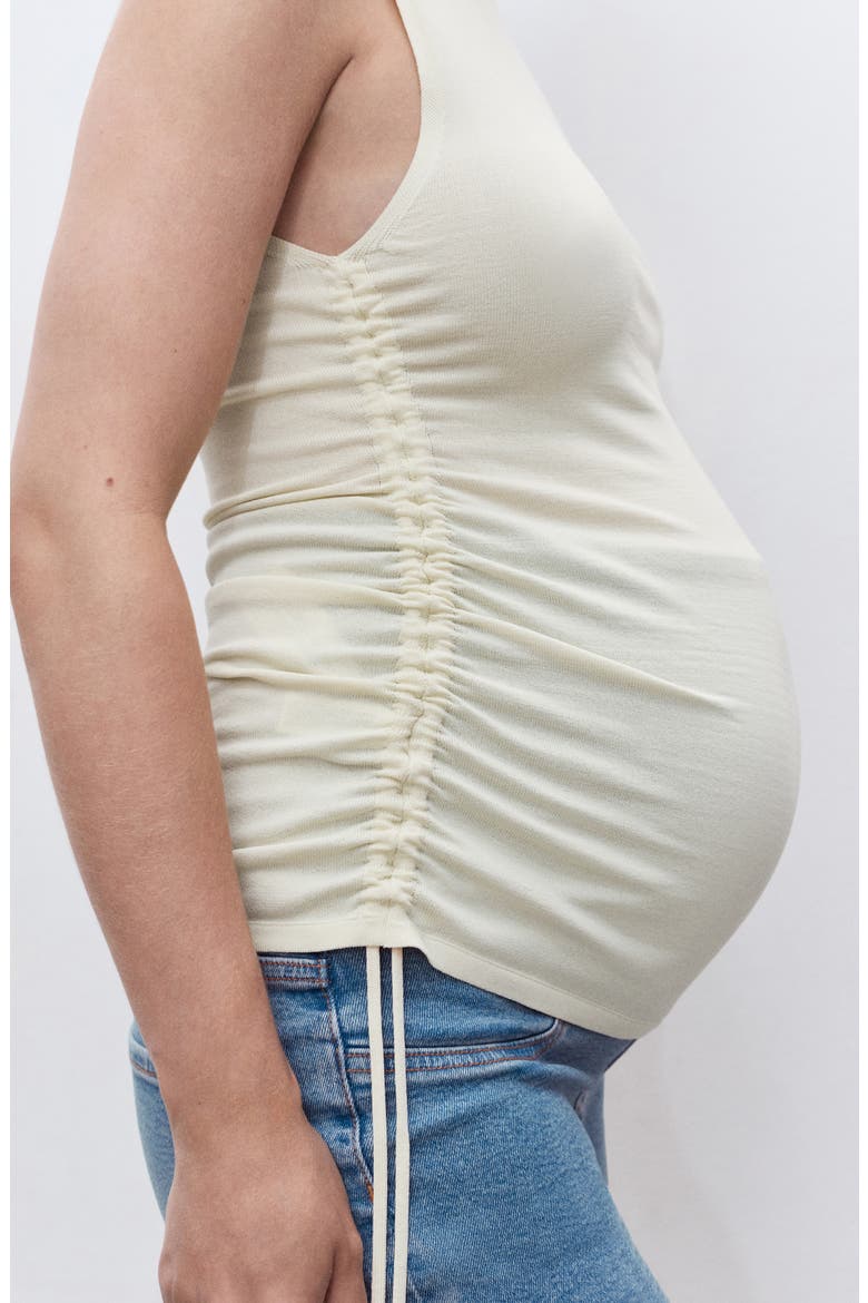 Over the Bump Raw Hem Crop Flare Maternity Jeans, Alternate, color, MEDIUM BLUE