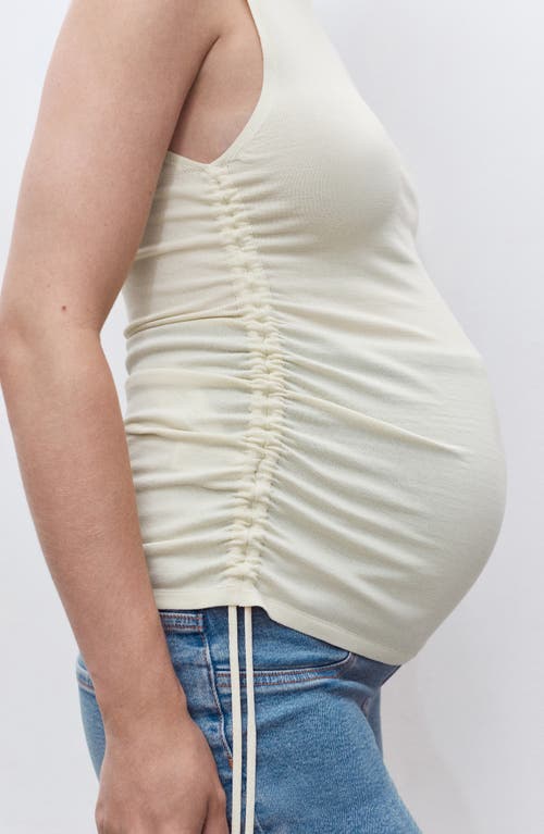 Mango Over The Bump Raw Hem Crop Flare Maternity Jeans In Blue