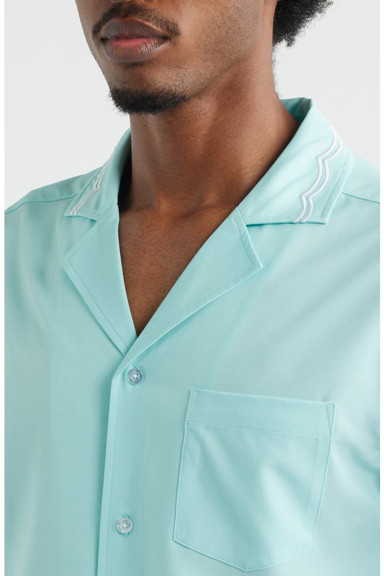 Beach Blue Waves Weekend Camp Shirt, Main, color, LIGHT BLUE