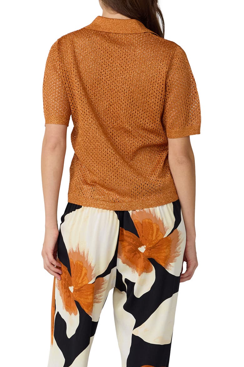 Maren Metallic Knit Sweater, Alternate, color, COPPER GLEAM