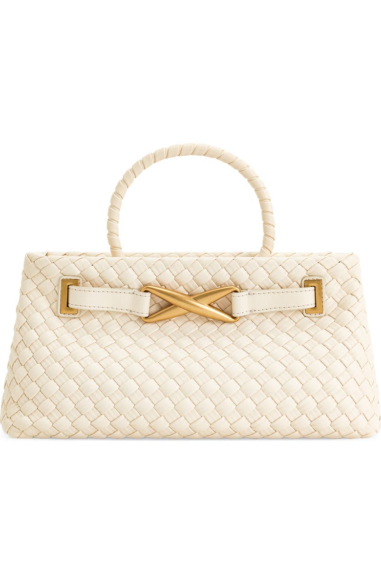 JW PEI Elora Woven Faux Leather Tote Bag, Main, color, White
