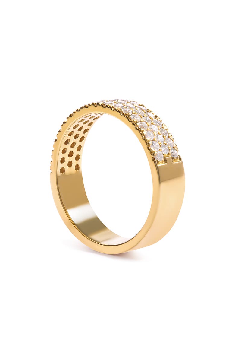 14K Yellow Gold Pave Set 3/4 cttw Multi Row Diamond Band Ring  (H-I Color, SI2-I1 Clarity) - Size 7, Alternate, color, Yellow Gold