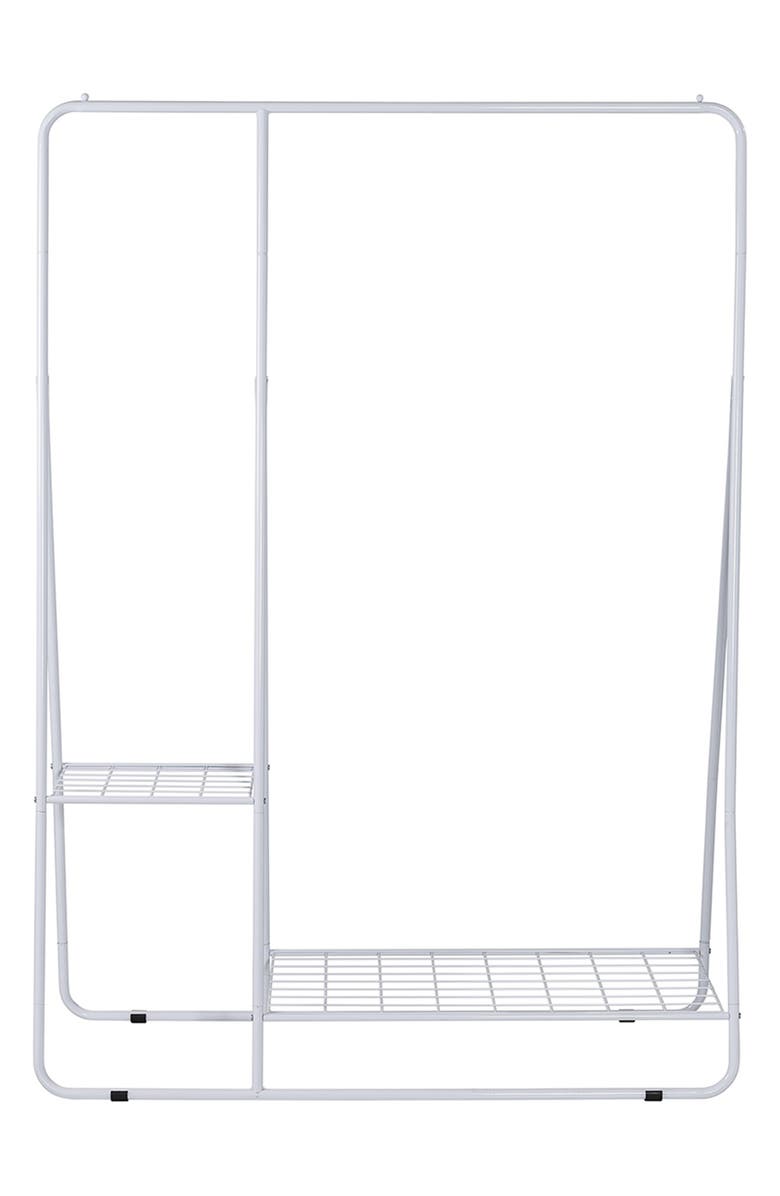 HONEY-CAN-DO Shelved Garment Rack, Alternate, color, White