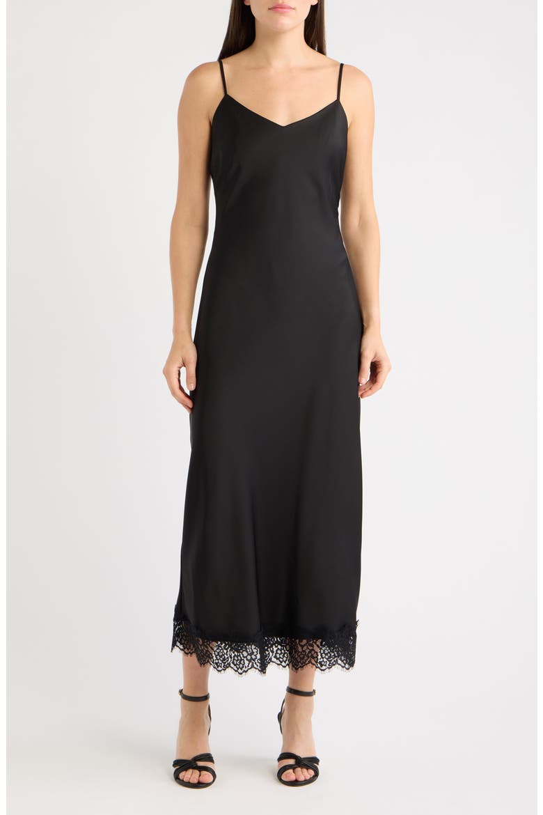 Mixed Media Maxi Dress, Alternate, color, BLACK