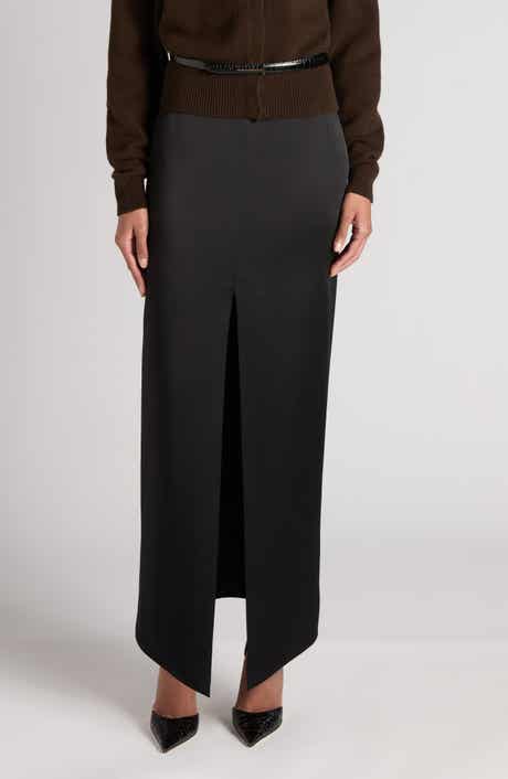 Tailored Satin Maxi Skirt