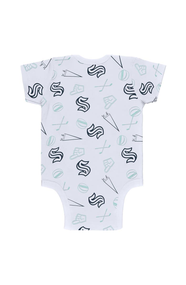 WEAR by Erin Andrews Newborn & Infant WEAR by Erin Andrews Gray/White/Navy Seattle Kraken Three-Piece Turn Me Around Bodysuit & Pants Set, Alternate, color, Gray