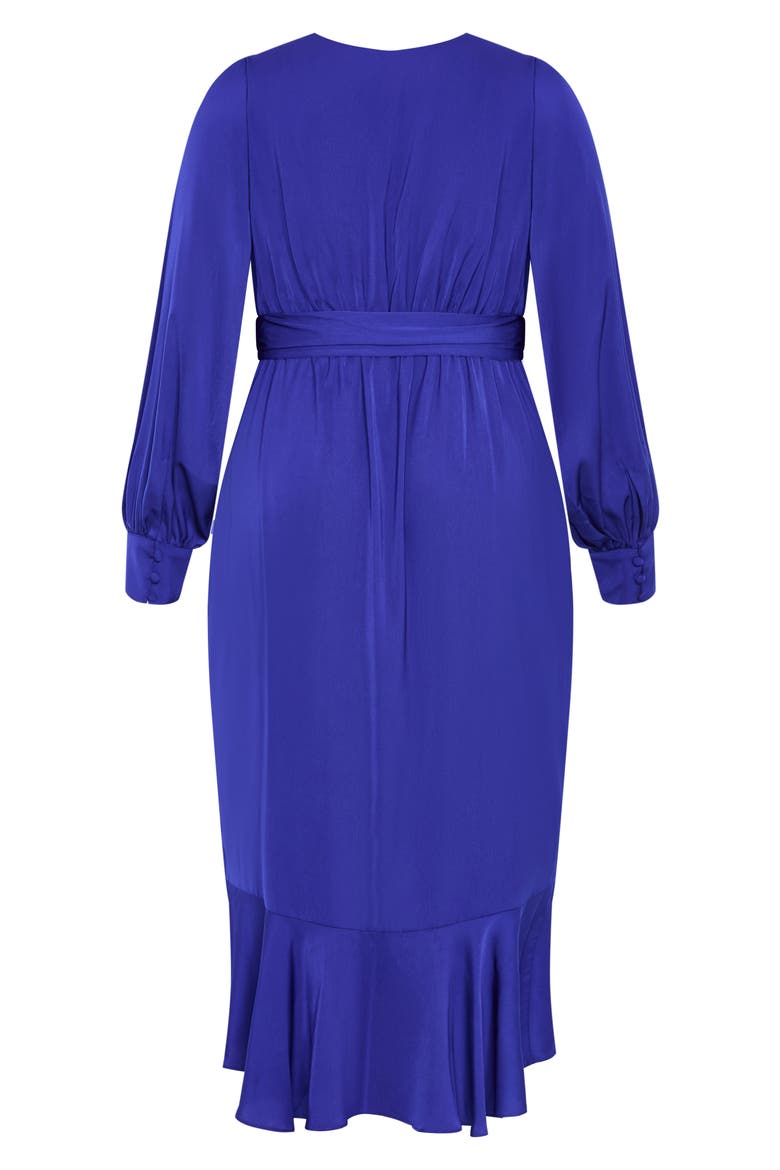 Ophelia Long Sleeve Faux Wrap Maxi Dress, Alternate, color, COBALT