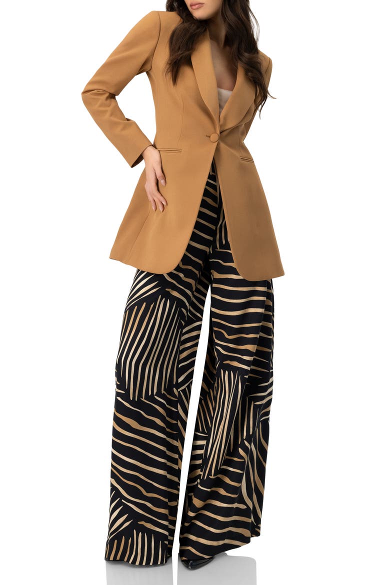 Single-Button Shawl Lapel Blazer, Alternate, color, Camel