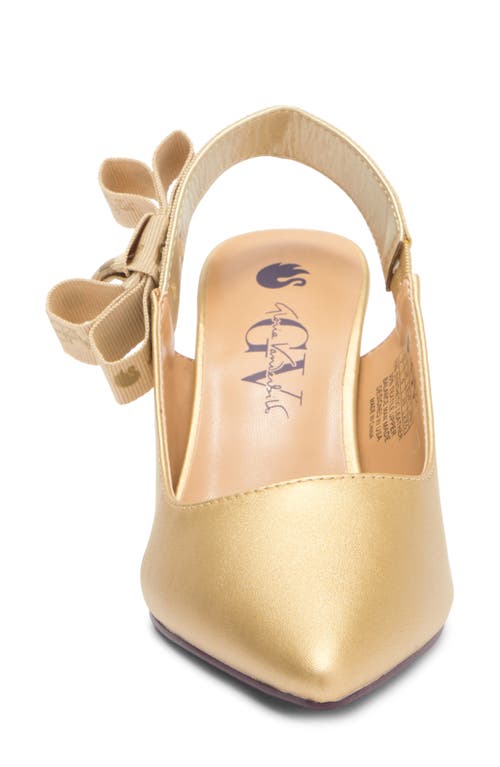 Gloria Vanderbilt Zsa Zsa Bow Slingback Pump In Gold Metallic
