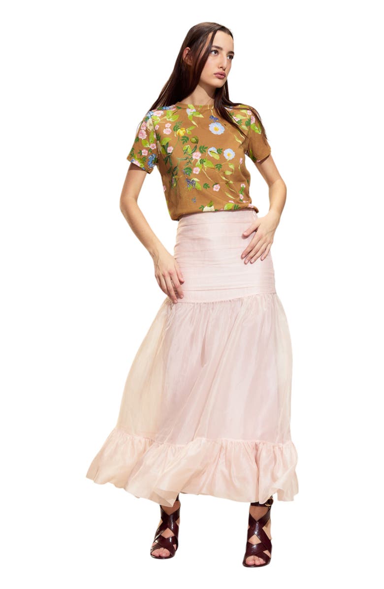 Cynthia Rowley Serafina Silk Skirt, Main, color, Ballet Pink