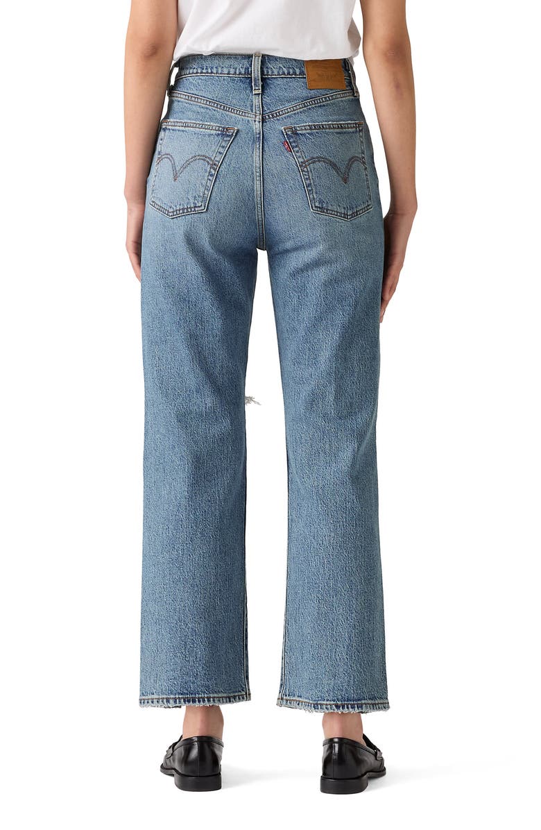 Levi's<sup>®</sup> Ribcage Ripped High Waist Ankle Straight Leg Jeans, Alternate, color, Queen Mother