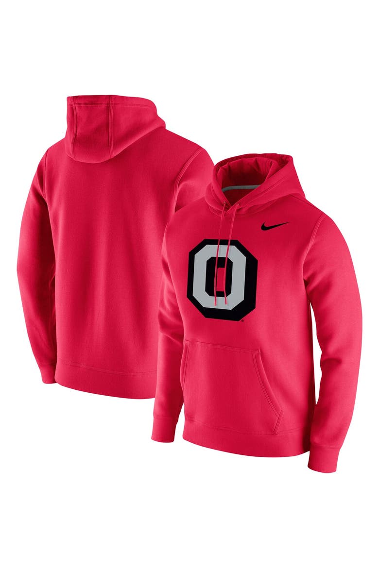 Men's Nike Scarlet Ohio State Buckeyes Vintage School Logo Pullover Hoodie, Alternate, color, Scarlet