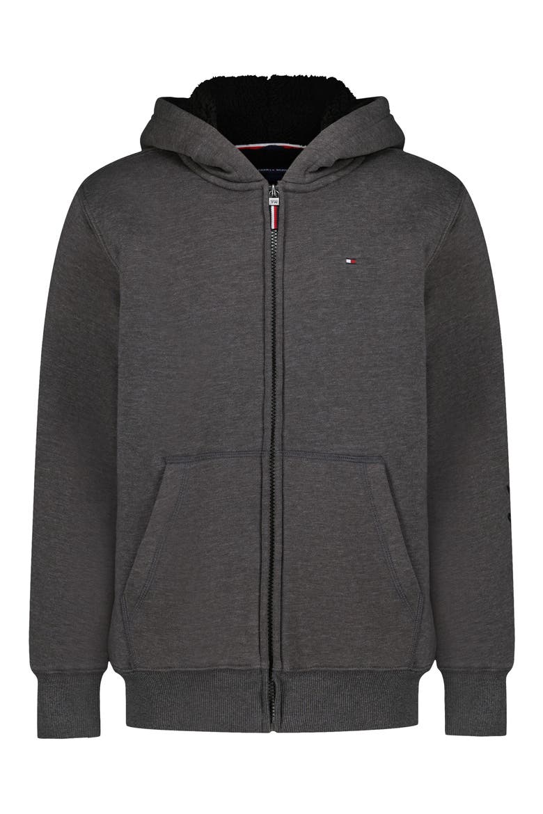 Kids' Fleece Lined Zip Hoodie, Main, color, CHARCOAL HTHR