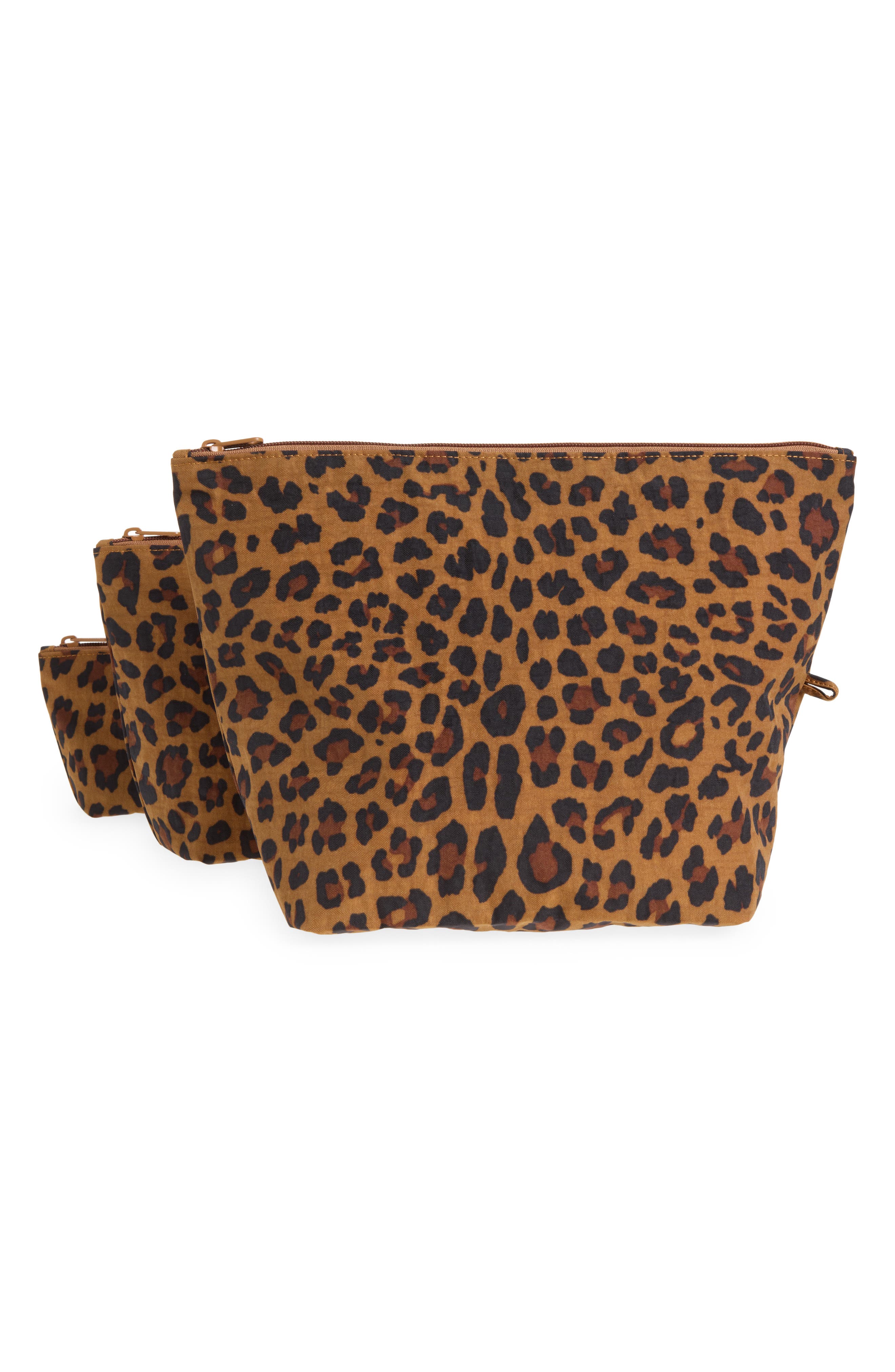 Go 3-Piece Pouch Set, Alternate, color, LEOPARD