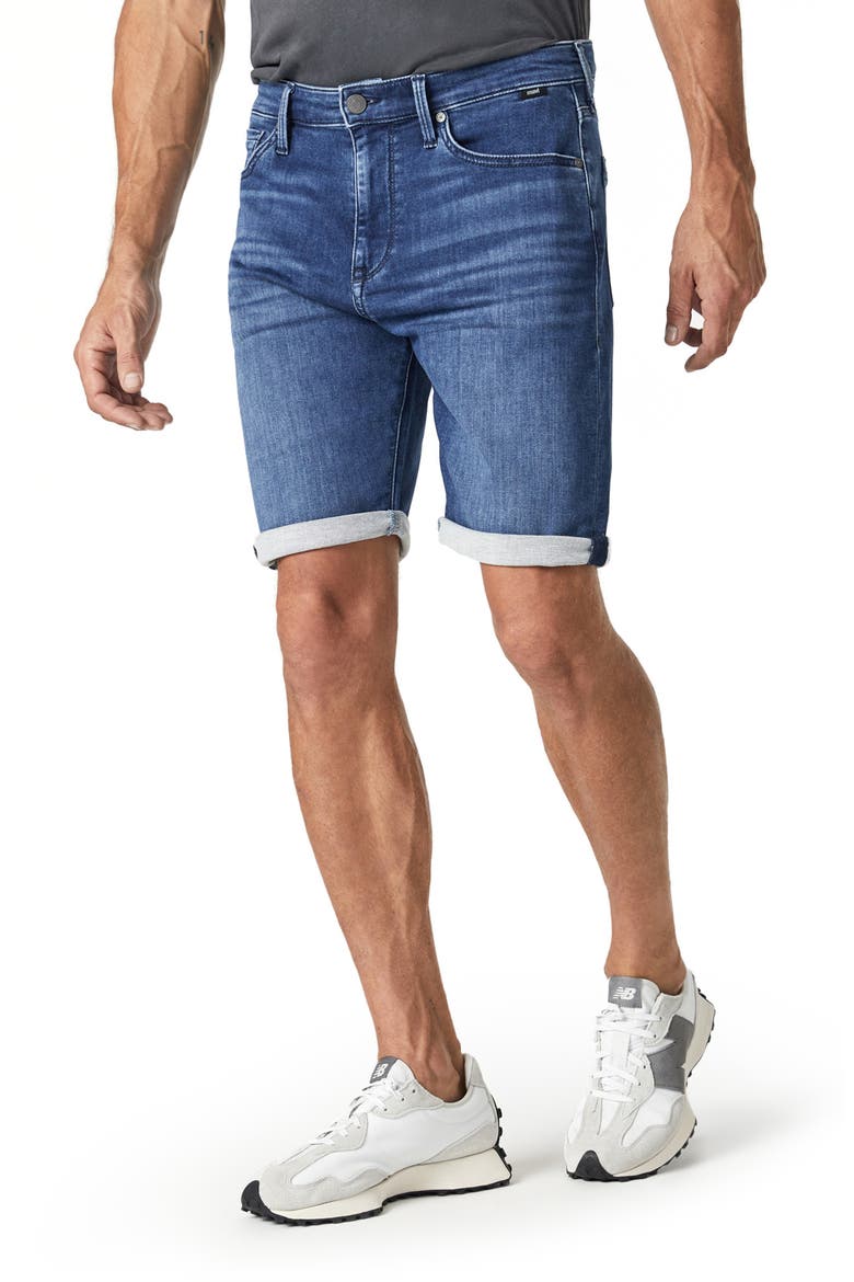 Brian Knit Denim Shorts, Alternate, color, DARK BRUSHED