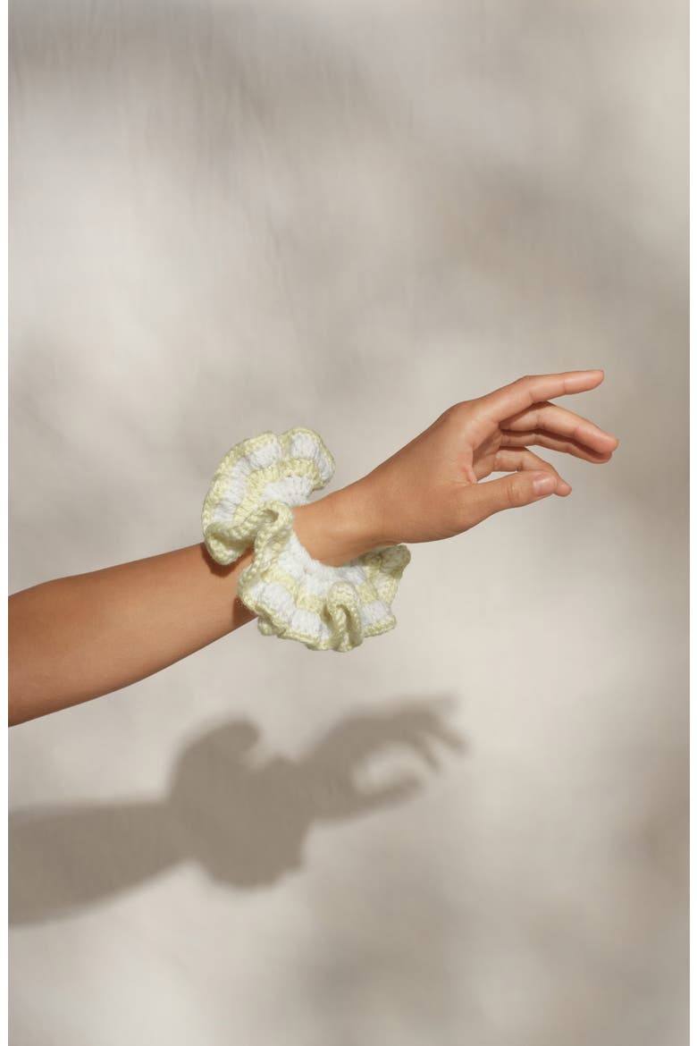 Crochet Scrunchie, Alternate, color, BUTTER YELLOW