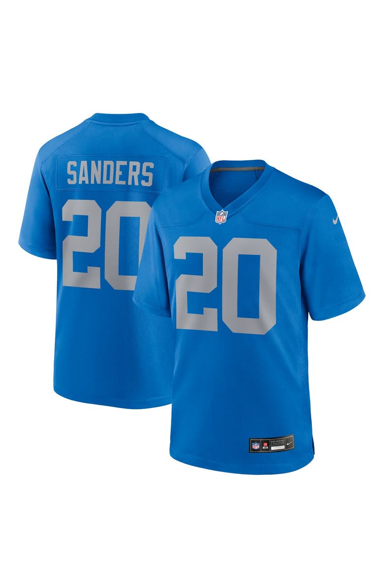Nike Men's Nike Barry Sanders Blue Detroit Lions Alternate Game Jersey, Main, color, Blue