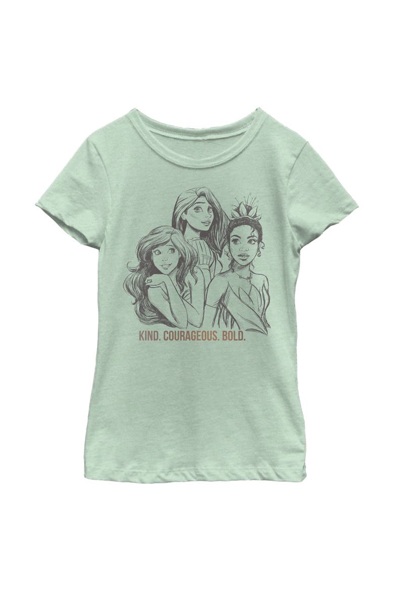 Girl's Disney Sketch Portraits  Graphic T-Shirt, Main, color, Mint