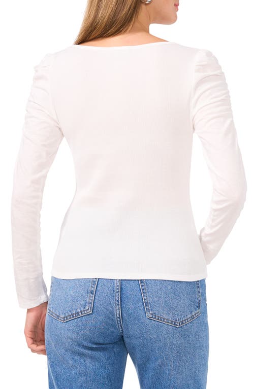 1.state Scoop Neck Puff Sleeve Top In New Ivory