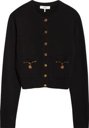 Chloé Horse Capsule Medal Button Merino Wool & Cashmere Cardigan
