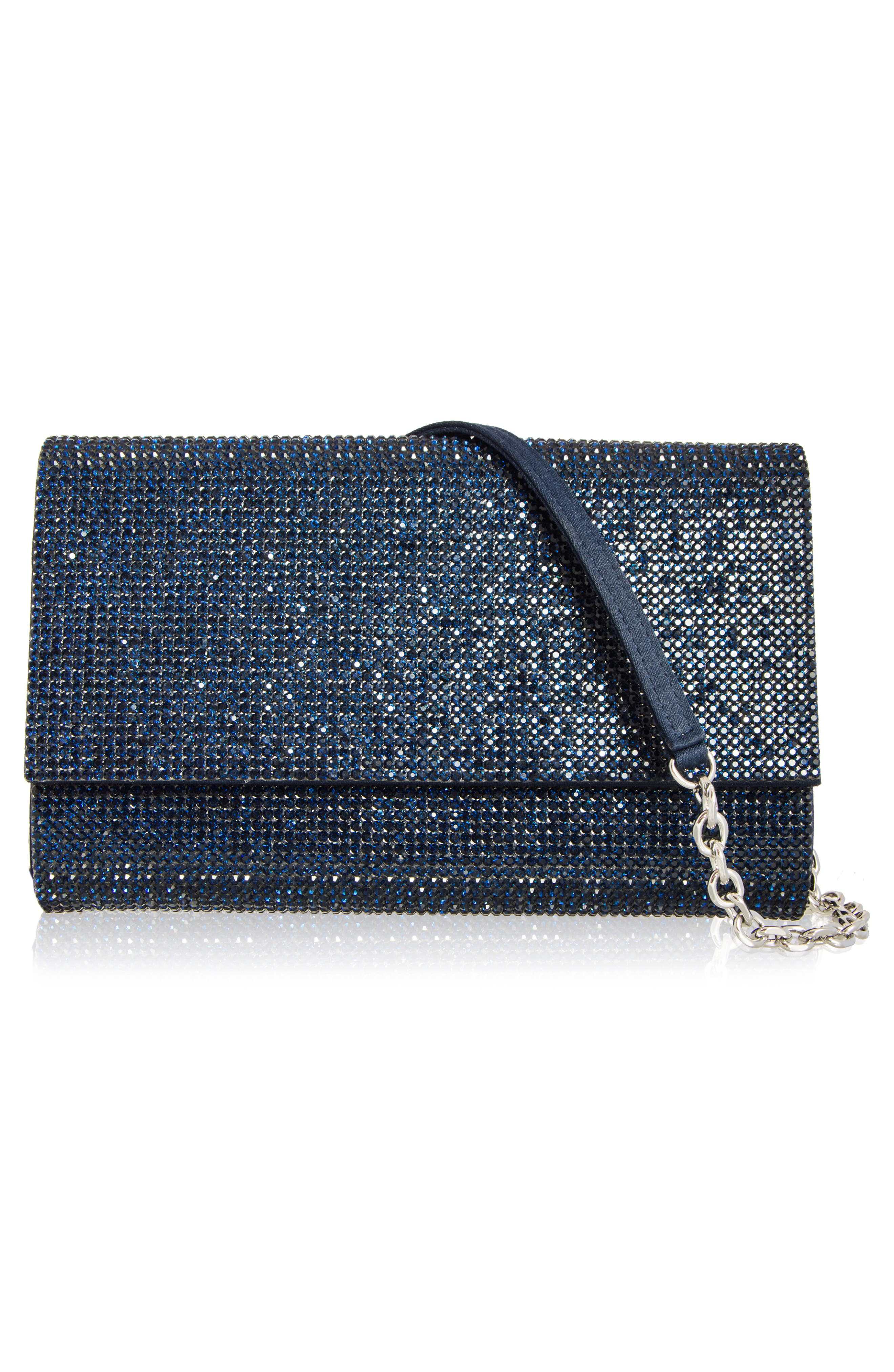 Fizzoni Beaded Clutch, Alternate, color, SILVER NAVY