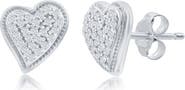 SIMONA Sterling Silver Heart Diamond Stud Earrings - 0.09ct.
