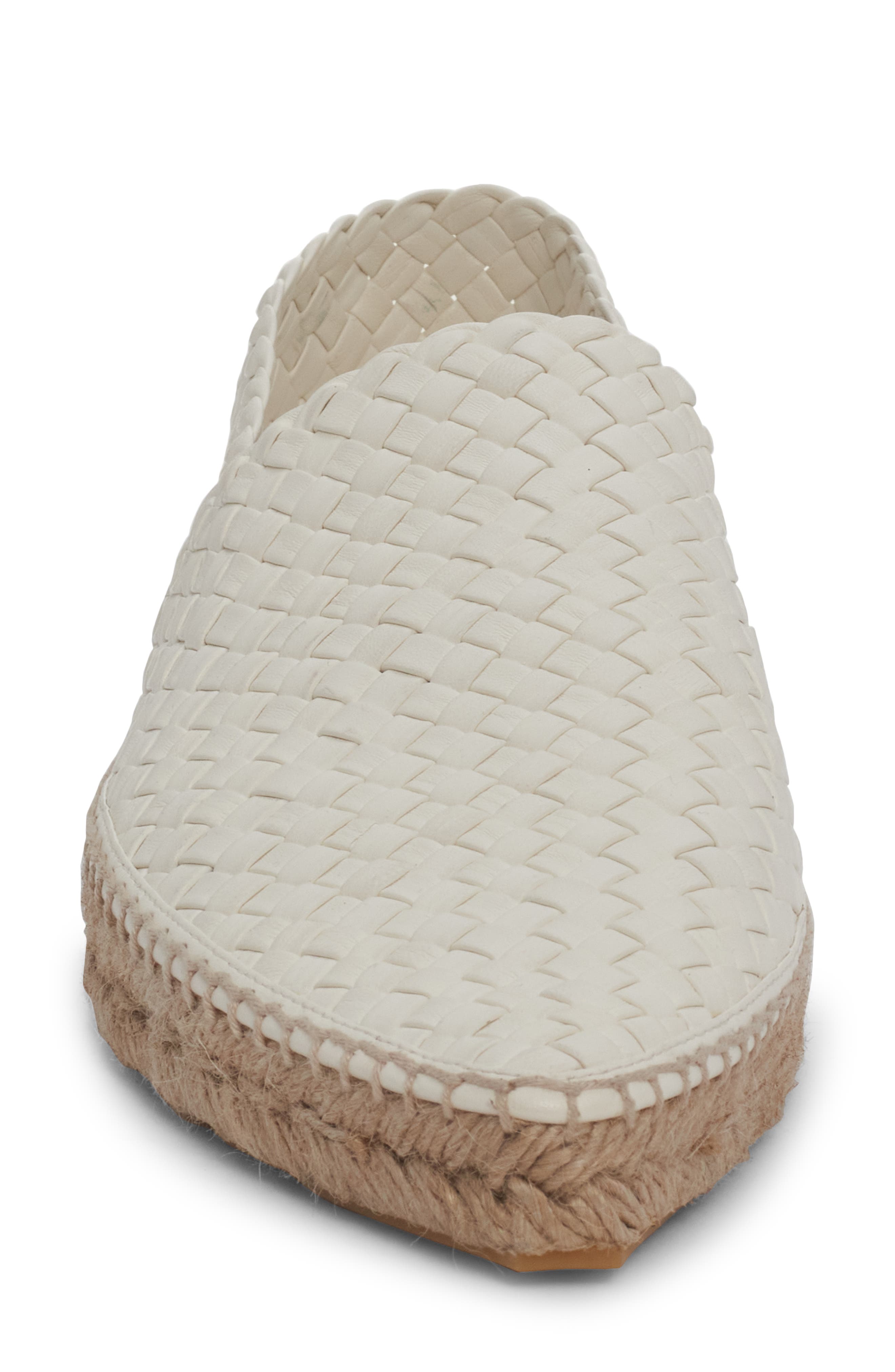 Bottega Veneta Intrecciato Leather Espadrille, Alternate, color, White
