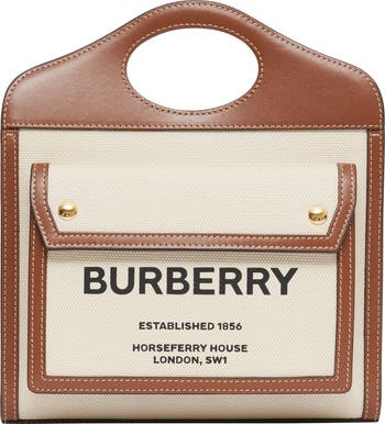 Burberry Mini Logo Canvas & Leather Pocket Bag | Nordstrom