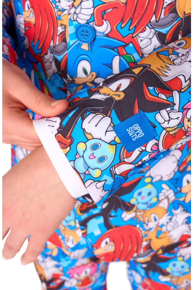 Kids' Sonic the Hedgehog™ Two-Piece Suit & Tie Set, Alternate, color, BLUE MULTI